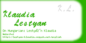 klaudia lestyan business card